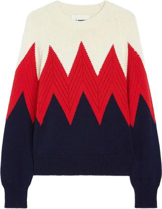 Jil Sander pointelle-detail sweater - men - Cotton - 44 - Blue