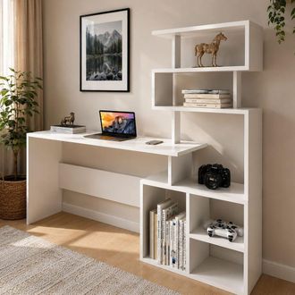 Concept Usine Escritorio 190 cm con estantes blanco