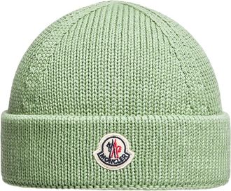 Moncler Moncler Cotton Tricot Beanie, Men, Green, Size: One Size