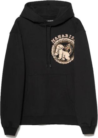 maharishi Bering Strait Map Geborduurde Hoodie - Heren - Hoodies - Zwart - S - Katoen - Hoodies & sweatvesten