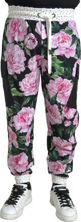 Dolce & Gabbana Multicolor Peony Joggers Cotton Men Mens Pants