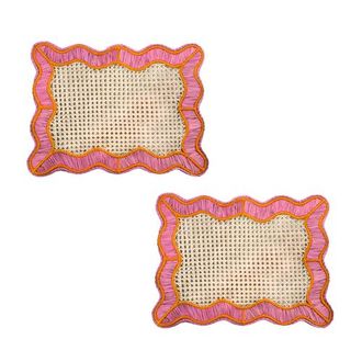 Coro Cora Wavy Rectangular Placemat - Set of 2 in Pink/orange at Nordstrom
