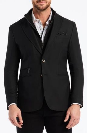 Robert Graham The Jetset Wool Blend Sport Coat with Removable Bib in Black at Nordstrom Rack, Size 38