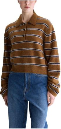 Bellerose Dussyr Gestreepte Polotrui - Dames - Polos - Bruin - XS - Wol - Tops