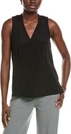 Lafayette 148 New York Silk-Blend V-Neck Blouse