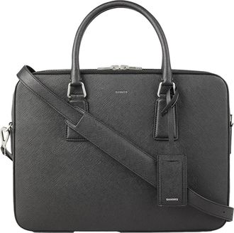 Sandro Reconstituted leather briefcase in Black at Nordstrom, Size Medium