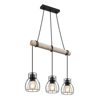 Globo Lighting L&aacute;mpara Colgante - Mina - Natural Negro - Madera Metal - - Globo