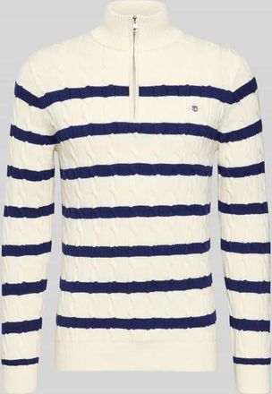 GANT Slim Fit Pullover in Strick-Optik in Offwhite, Gr&ouml;&szlig;e XXXL