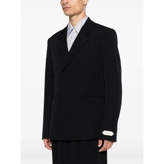 Jacquemus Virgin Wool Double-Breasted Blazer - Navy