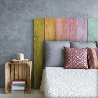 OEM Cabecero Cama Pvc Decorativo Econ&oacute;mico Madera Tablas Arcoiris Multicolor Varias Medidas (150 Cm X 60 Cm)