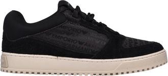 Emporio Armani Schoenen, Heren, Zwart, 43 EU, Leer, Sneaker