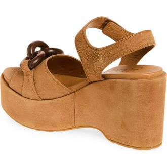 Pedro Garcia Lady Ankle Strap Platform Wedge Sandal in Acorn at Nordstrom Rack, Size 10Us / 40Eu