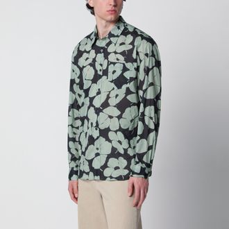 Dries Van Noten Shirt with Floral Print Pistachio Color