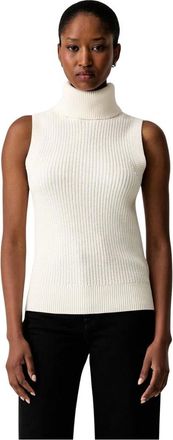 Michael Kors Truien & Vesten, Dames, Beige, S, Wol, Mouwloze wollen mix coltrui