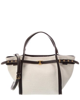 Tod's Tods Logo Small Canvas & Leather Tote