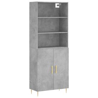 vidaXL Aparador Alto Madera Contrachapada Gris Hormig&oacute;n 69,5x34x180 Cm Vidaxl