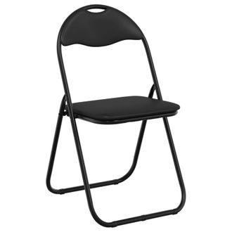 vidaXL Silla Plegable 8 Pcs Negro 48 X 43,5 X 81 Cm Cuero Sint&eacute;tico Vidaxl