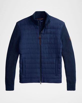 Polo Ralph Lauren Men & apos;s Hybrid Linen Full-Zip Sweater