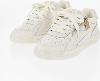 Palm Angels Low Hammered Leather Sneakers With Gold Zip size 38