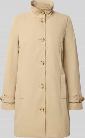 Christian Berg Trenchcoat mit Stehkragen und &Auml;rmelriegeln in Sand, Gr&ouml;&szlig;e 36