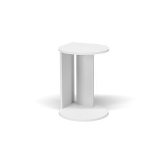 HERDASA Herdasa, Mesa Auxiliar Baja, Modelo Tr&eacute;bol, En Melamina Color Blanco