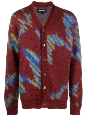 Ahluwalia Studio Cardigan Ongoye con intarsi - Rosso