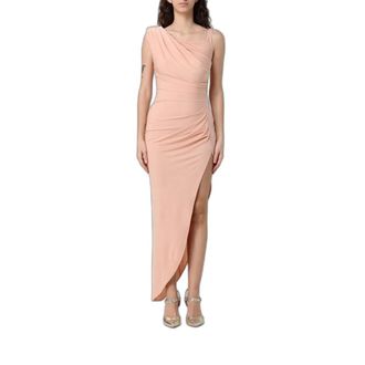 Elisabetta Franchi Asymmetrische jurk van cr&ecirc;pe jersey - Dames - Jurken - Roze - Maat: XL Jersey