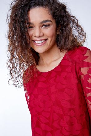 Roman Burnout Leaf Asymmetric Stretch Top