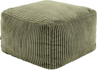 Icon Brand Puf reposapiés cuadrado de pana verde salvia