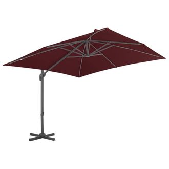 Berkfield Home Cantilever Umbrella with Aluminium Pole Bordeaux Red 400x300 cm