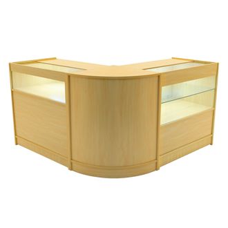 MonsterShop Adonis LED Shop Counter Set B900, C900 & CM60 - Maple in Beige