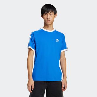 adidas adidas Originals 3-STRIPES TEE schmale Passform, Kurzarm, mit kontrastierendem Saum, aus Baumwolle