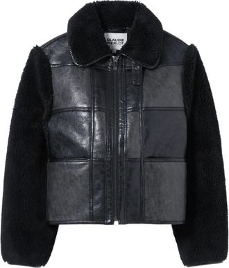 Claudie Pierlot Pelliccia sintetica con design a inserti - Nero