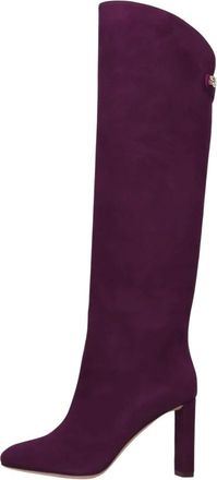 Maisons Skorpios Adriana Suede Boots - Dames - Hoge Laarzen - Paars - 36 EU - Leer - Schoenen