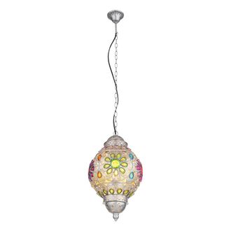 Globo Lighting L&aacute;mpara Colgante - Gelasius - Plateado - Metal - &Oslash; 27cm