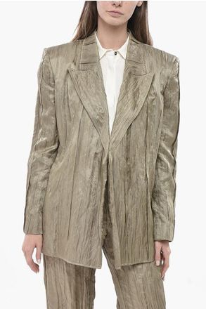 Gabriela Hearst Silk-Blend Blazer MAIRI with Crinkled Effect size 44