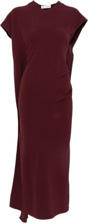 Victoria Beckham Maroon Crew Neck Maxi Dress