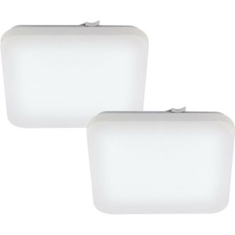 Loops 2 PACK Wall Flush Ceiling Light Colour White Shade White Plastic Bulb LED 17.3W