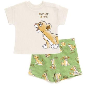 Disney Lion King Simba 2-Piece T-Shirt and Shorts Set in Simba Sage Green at Nordstrom, Size 6-9M
