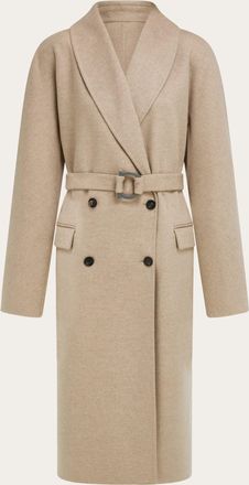 Ferragamo Women Double breasted coat Beige