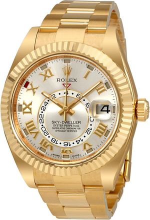 Rolex Pre-owned Rolex Sky Dweller GMT Automatic Silver Dial Mens Watch 326938SRO