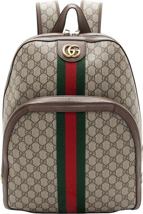 Gucci Beige Gg Supreme Canvas Ophidia Medium Backpack (Authentic Pre-Loved)