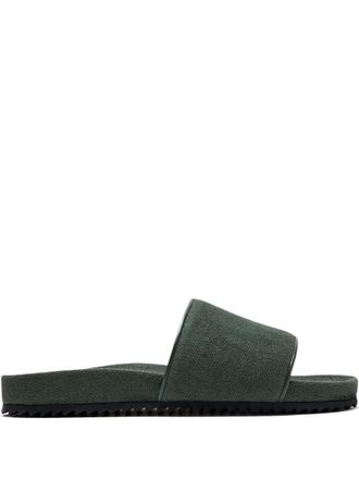 Frescobol Carioca textured-band slide sandals - men - Rubber/Recycled Linen/Recycled Linen - 42 - Green