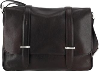 Orciani Black M Jones Lagoon Calf Leather Messenger Bag