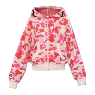 A Bathing Ape Zip-throughs, female, Pink, Size: XS Hoodie with a Zipped Hood