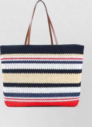 Miu Miu raffia effect tote bag dual handles striped