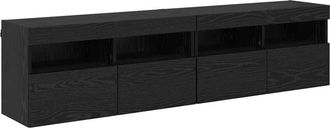 vidaXL TV Wall Cabinets Wall-mounted 2 pcs Black Oak 80 x 30 x 40 cm vidaXL