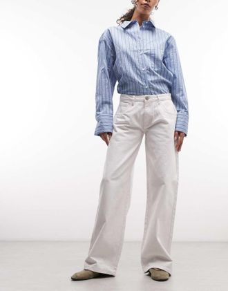 Daisy Street Jeans spaziosi a vita bassa bianco acceso