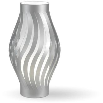 Linea Zero Lampada Da Tavolo Moderna 1 Luce Helios In Polilux Silver H32 Made In Italy