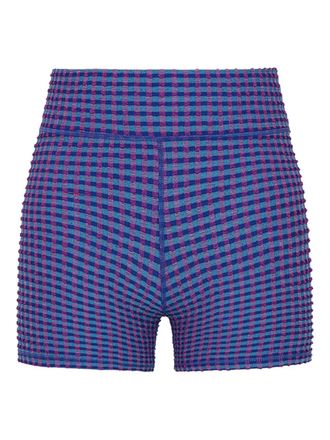 The Upside Aliki 5 In checked-pattern shorts - Blue